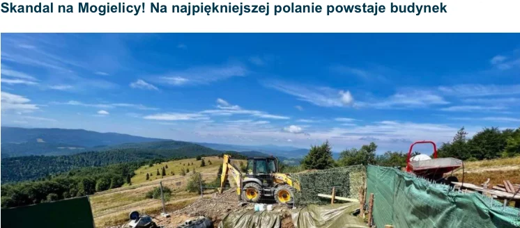 Skandal na Mogielicy! Na najpiękniejszej polanie powstaje budynek