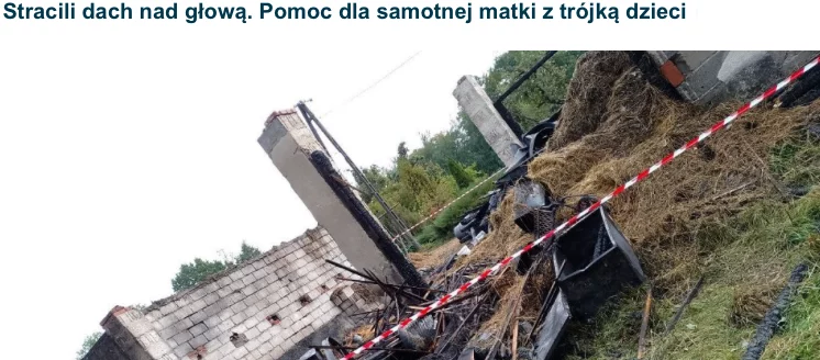 Stracili dach nad głową. Pomoc dla samotnej matki z trójką dzieci